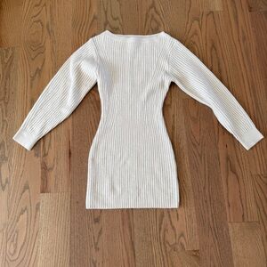 Elegant White Ribbed Sweater